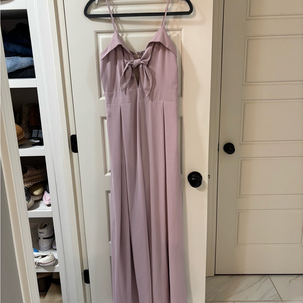 She + Sky Lavender Jumosuit with Bow Detail